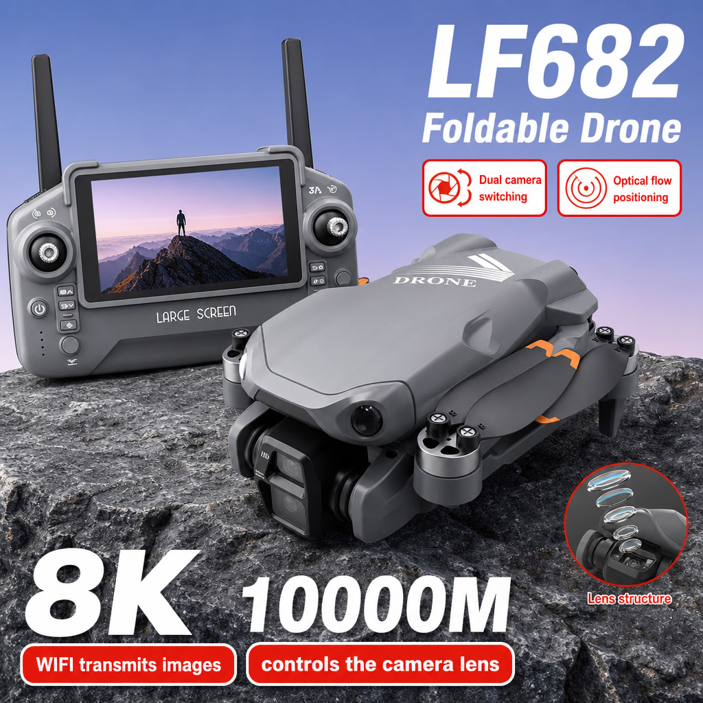 Drone Controller Screen - Drone Aéreo LF682 com Câmeras Duplas