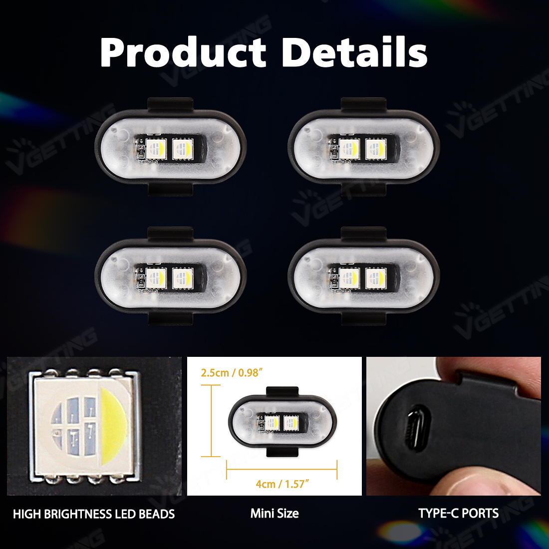 4 pçs mini drone luz estrobosc - Drone Strobe Light avaliação e preço