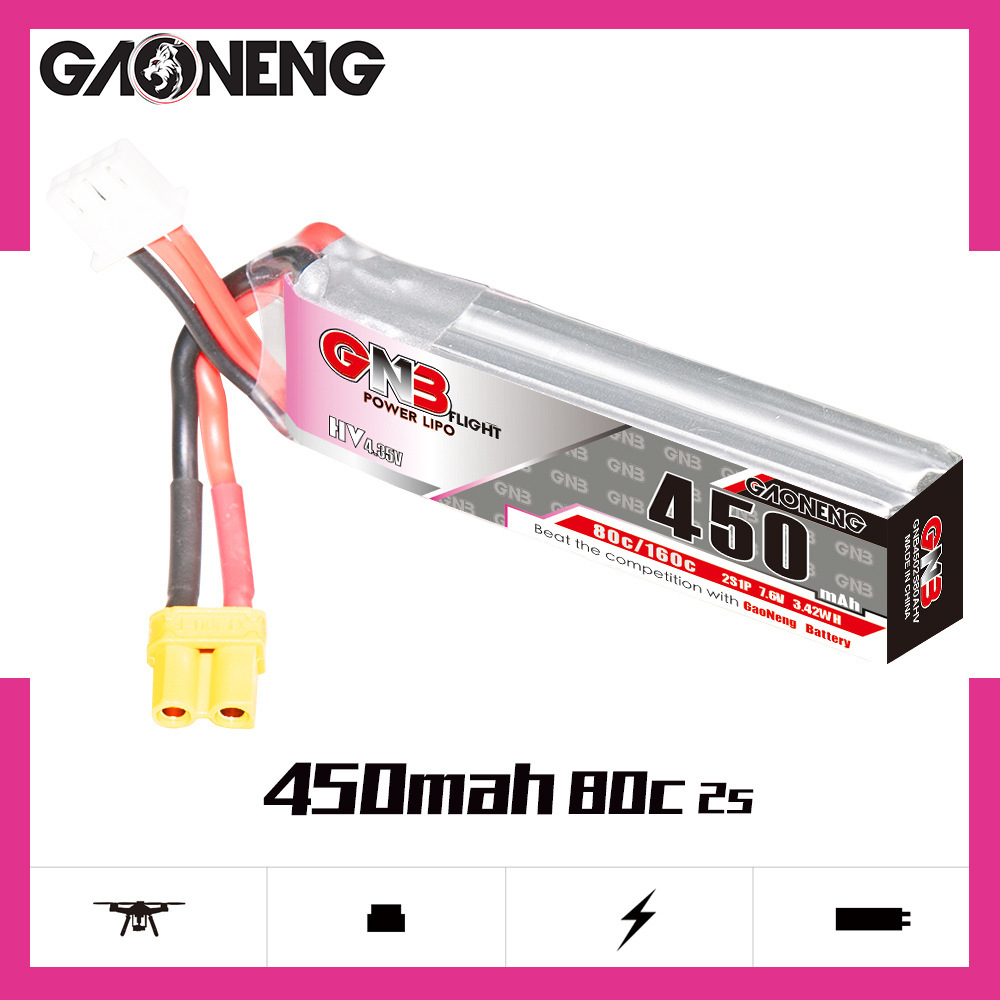 Bateria lipo gnb hv 2s 7.6v 45 - Drone Power Bank avaliação e preço